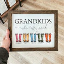 Load image into Gallery viewer, Grandkids Make Life Grand Framed Sign