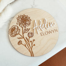 Load image into Gallery viewer, 3D Birth Announcement Sign - Birth Month Flower