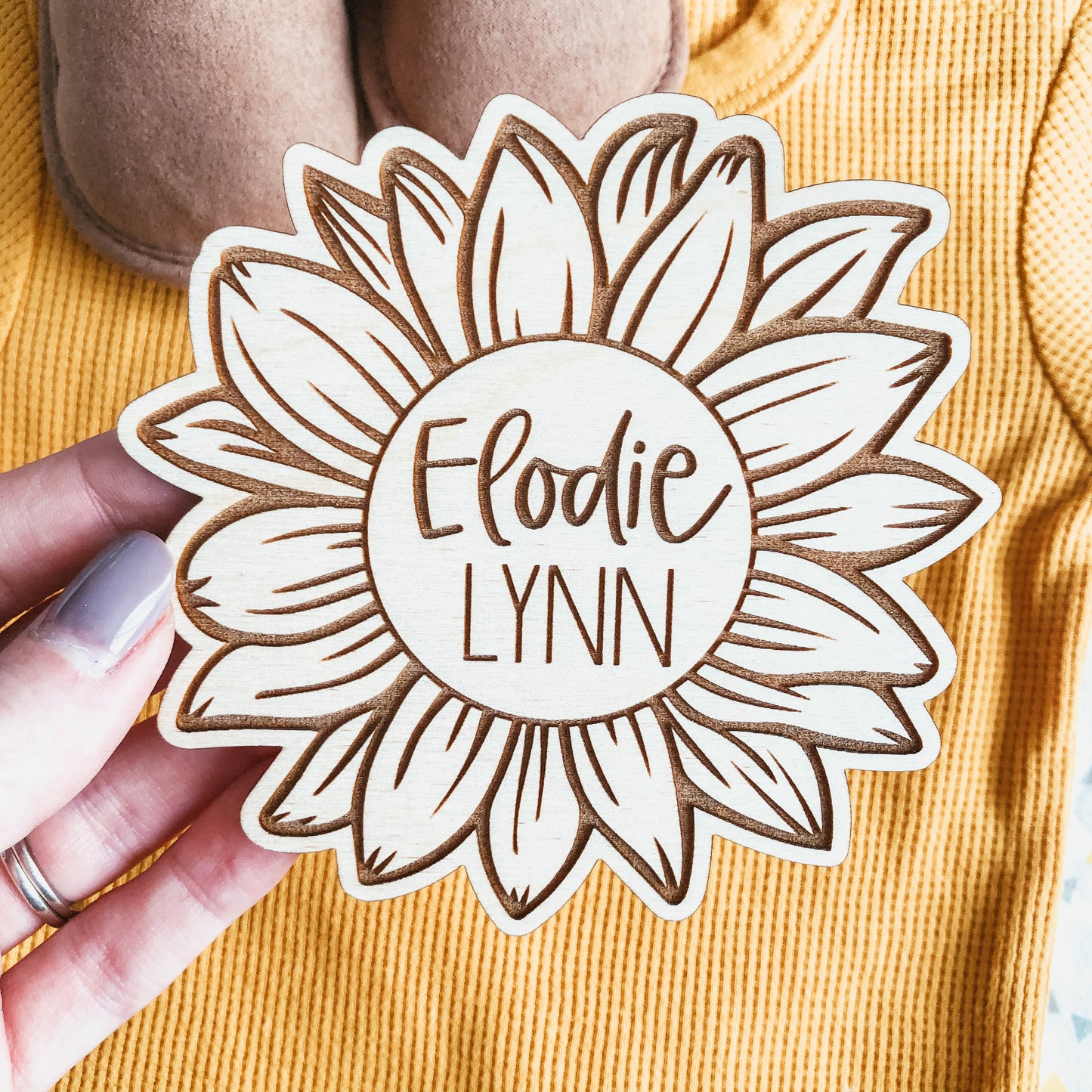 Baby Birth Announcement Sign - Sunflower