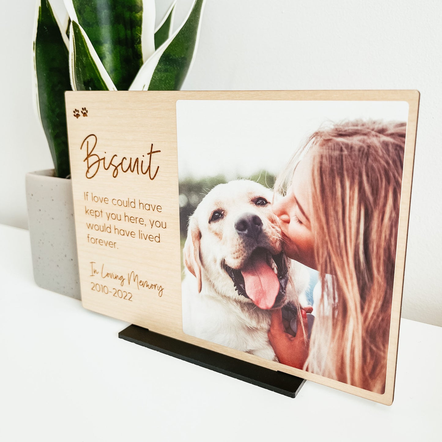 Personalized Pet Memorial Photo Print (Wood)