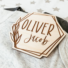 Load image into Gallery viewer, Hexagon Frame Birth Announcement