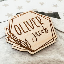 Load image into Gallery viewer, Hexagon Frame Birth Announcement