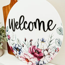 Load image into Gallery viewer, Welcome Floral 3D Round