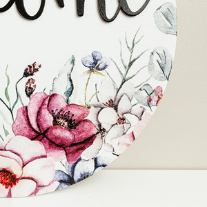 Welcome Floral 3D Round