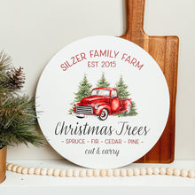 Load image into Gallery viewer, Christmas Red Truck Family Name Round