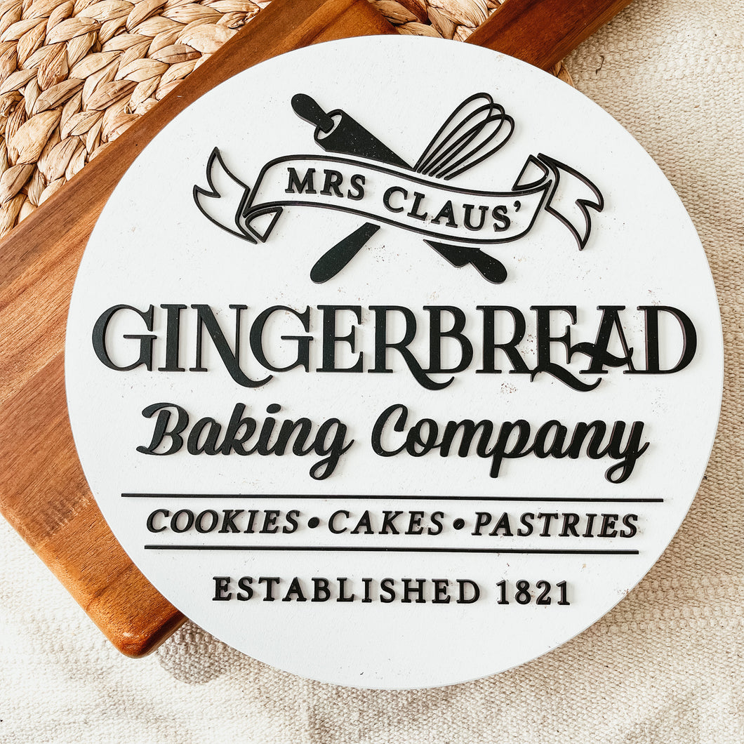 Mrs. Claus' Gingerbread Baking Company Round