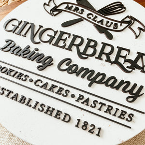 Mrs. Claus' Gingerbread Baking Company Round