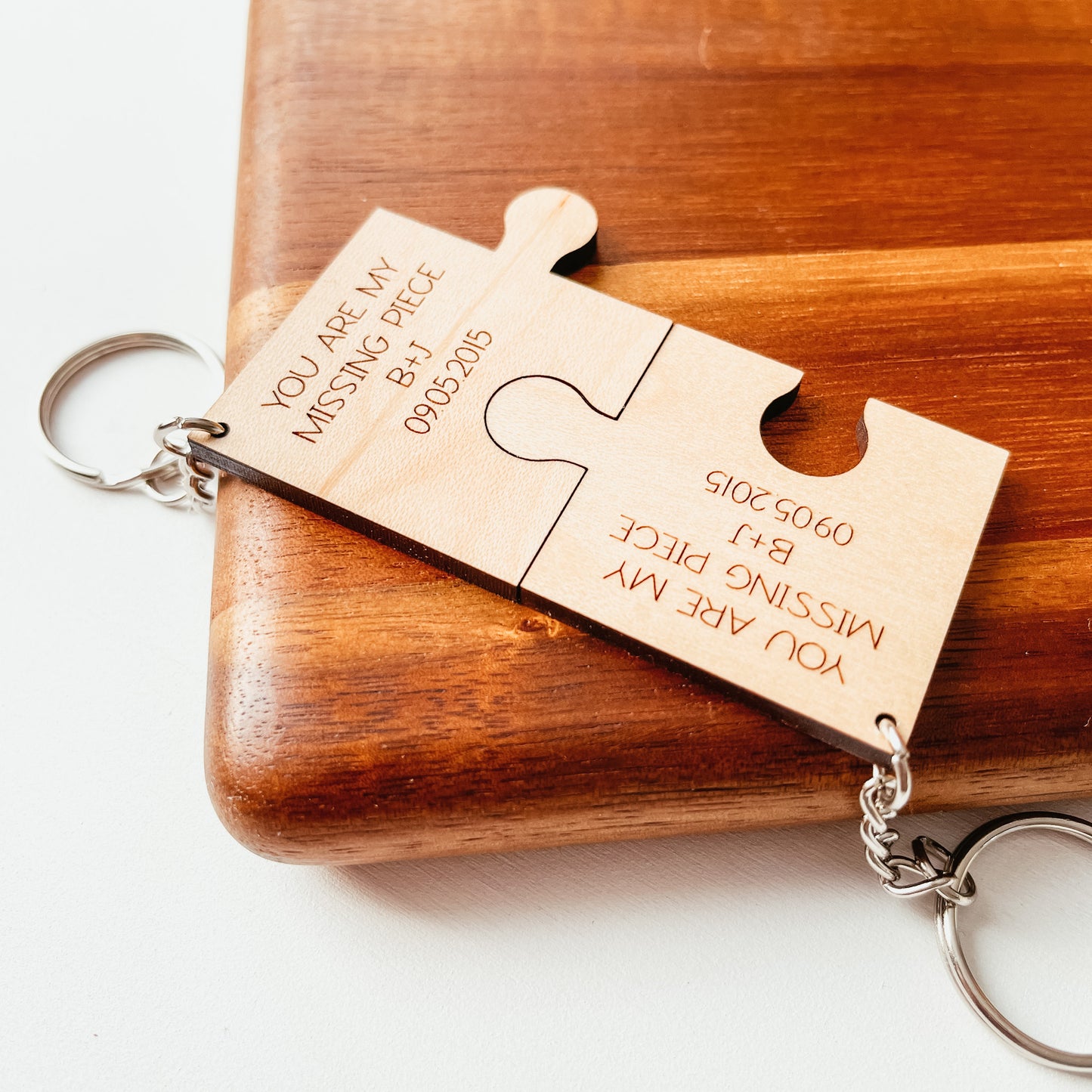 Set of Two Missing Piece Keychains