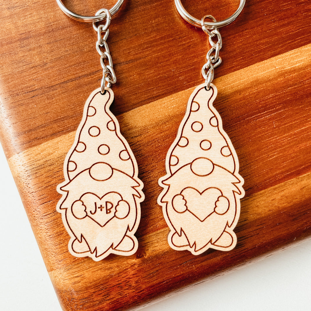 Gnome Heart Keychain (Single or Set)