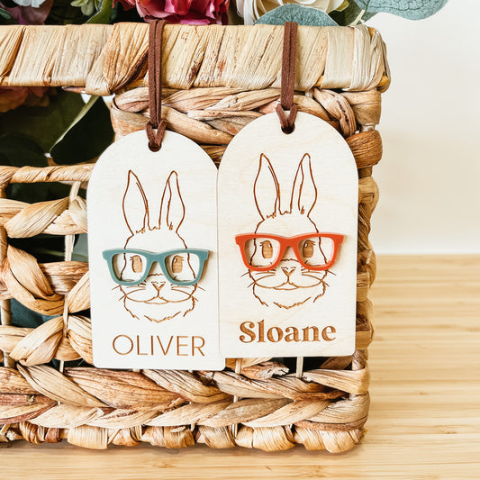 Bunny With Glasses Arch Easter Tag
