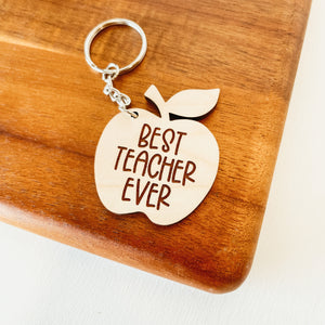 Teacher Apple Keychain
