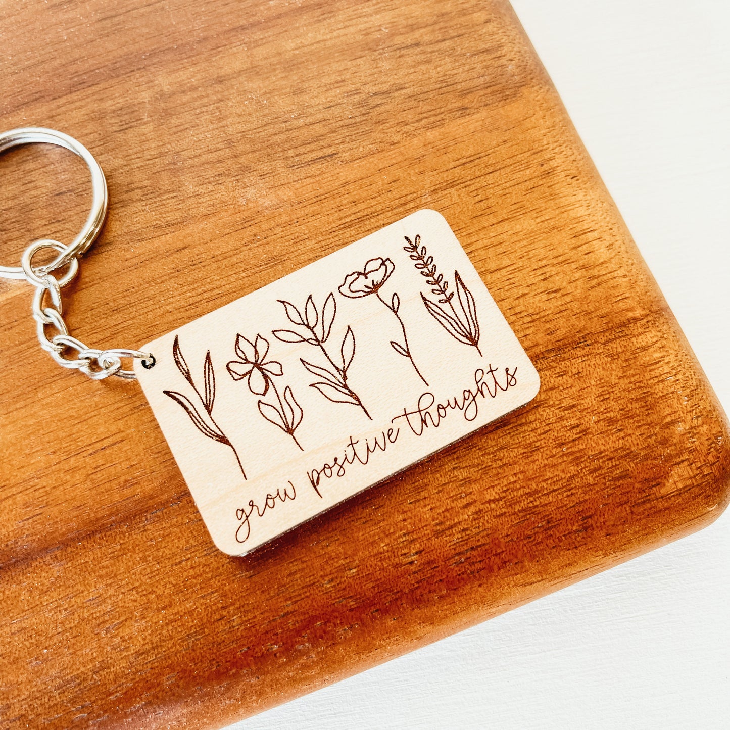 Grow Positive Thoughts Keychain