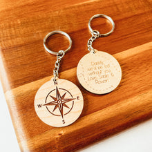 Load image into Gallery viewer, Custom Compass Keychain