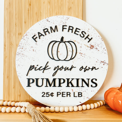 Farm Fresh Pumpkins 3D Round