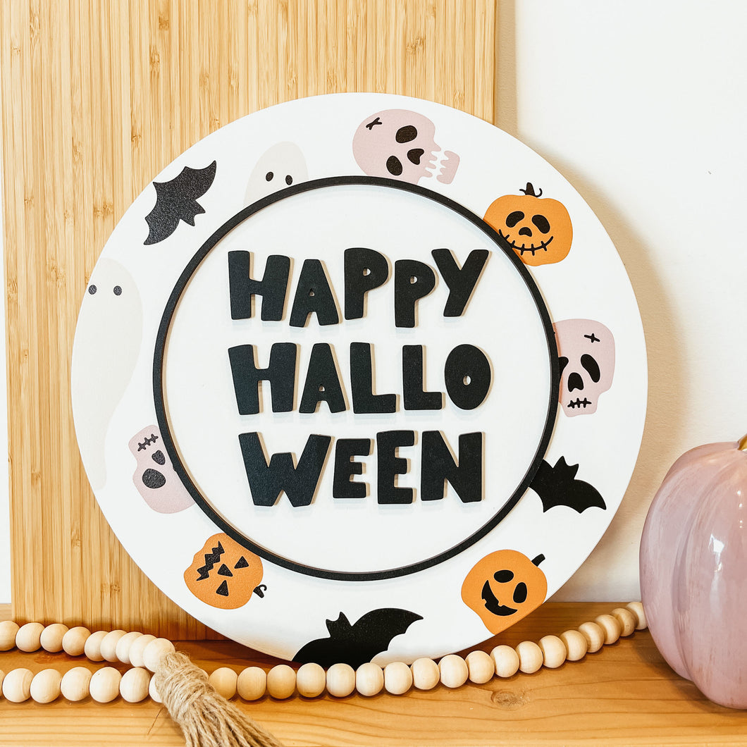 Happy Halloween 3D Round