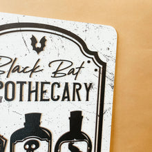 Load image into Gallery viewer, Black Bat Apothecary Sign