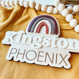 3D Rainbow Birth Announcement Sign
