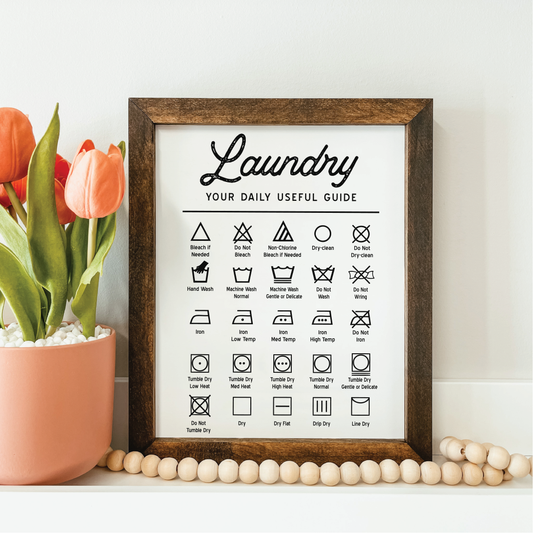Laundry Symbols Framed Sign