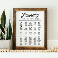 Load image into Gallery viewer, Laundry Symbols Framed Sign