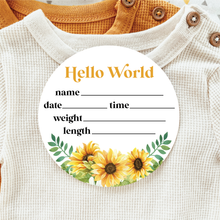 Load image into Gallery viewer, Baby Birth Announcement Sign - Acrylic Sunflower