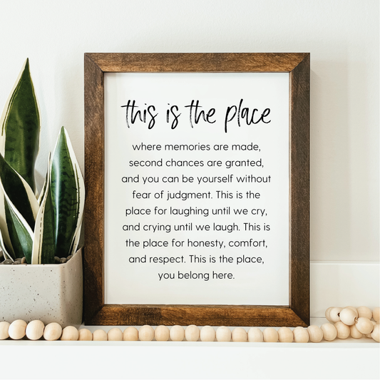 This Is The Place Framed Sign
