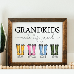 Grandkids Make Life Grand Framed Sign