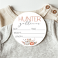 Baby Birth Announcement Sign - Acrylic Fall Pumpkins