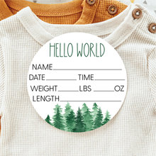 Load image into Gallery viewer, Baby Birth Announcement Sign - Acrylic Forest