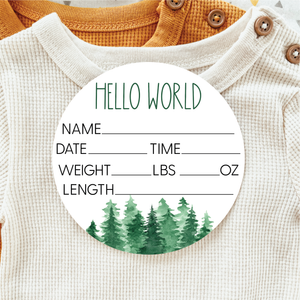 Baby Birth Announcement Sign - Acrylic Forest