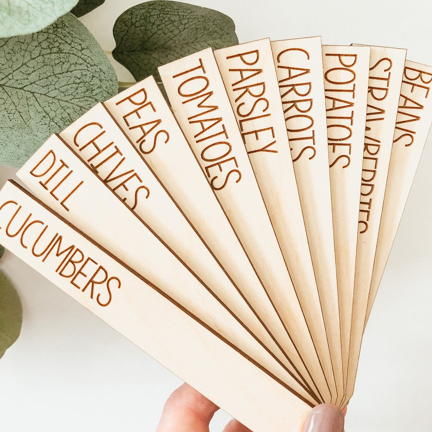 Skinny Wooden Plant Marker Set (Any Ten Plants)