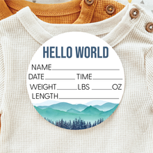 Load image into Gallery viewer, Baby Birth Announcement Sign - Acrylic Mountains