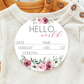 Baby Birth Announcement Sign - Acrylic Pink Floral